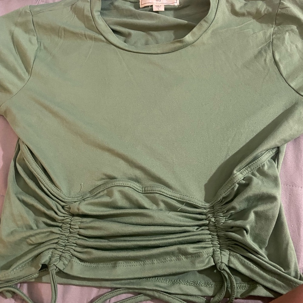 Mint Green Ruched Women's Top